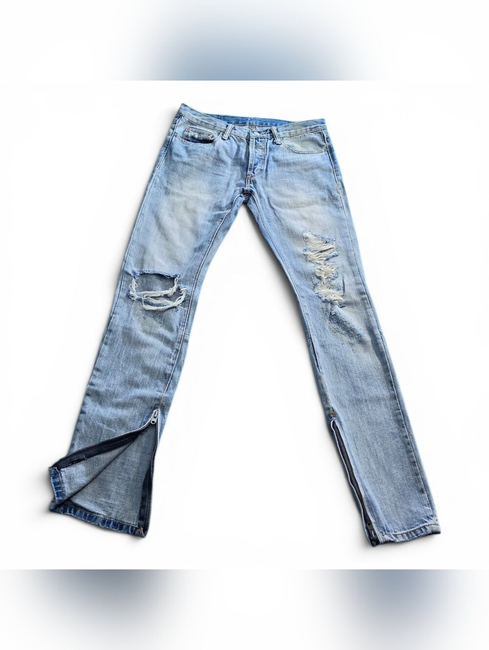mnml Women’s Distressed Zip Ankle Jeans Size 31